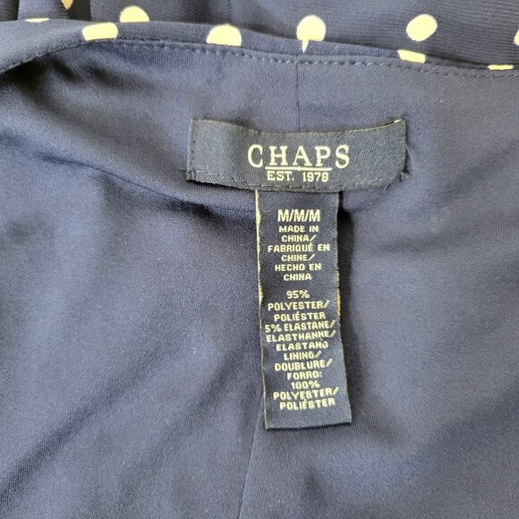Chaps Navy Blue Polka Dot Sleeveless Dress - Picture 4 of 4